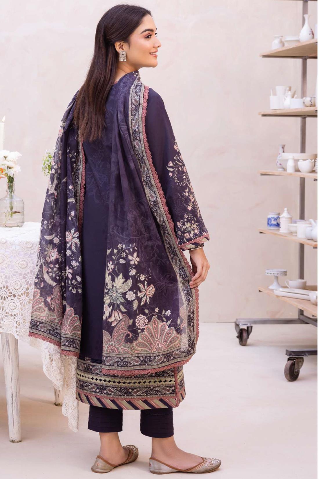 Navy Blue Lawn Digital Printed Suit