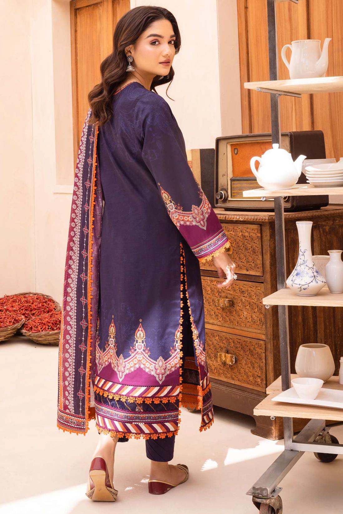 Navy & Multicolour Lawn Digital Printed Suit