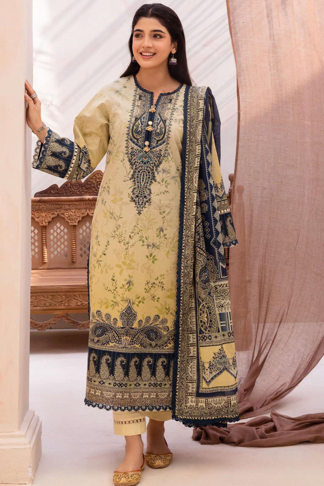 Lemon Lawn Digital Printed Suit