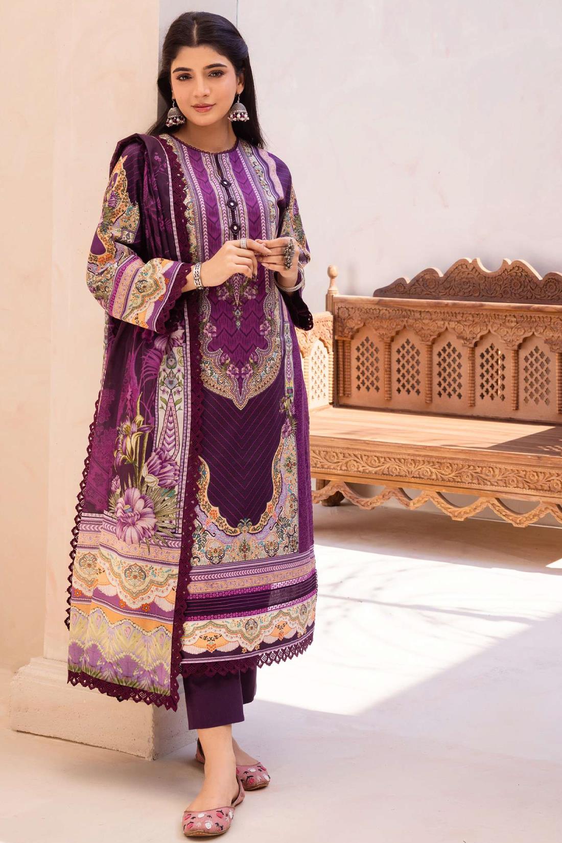 Purple Lawn Digital Printed Suit