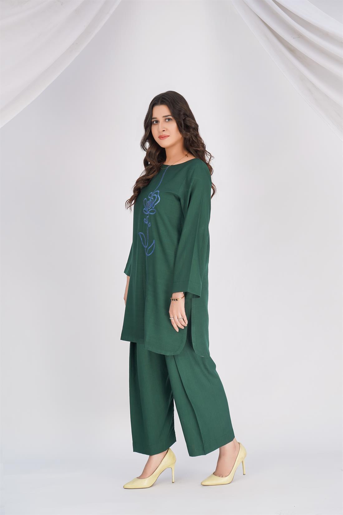 Green Dhanak 2 Piece