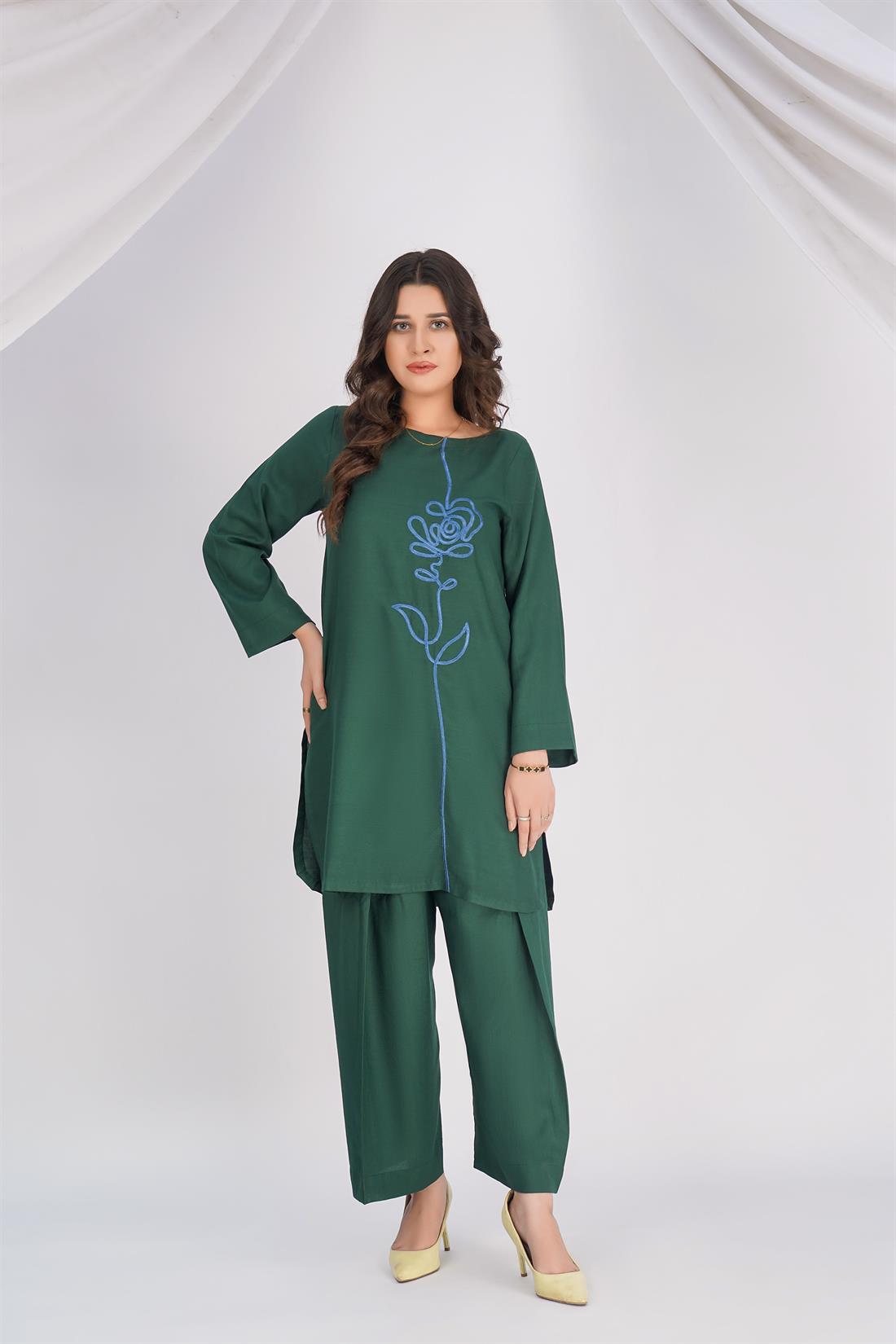 Green Dhanak 2 Piece
