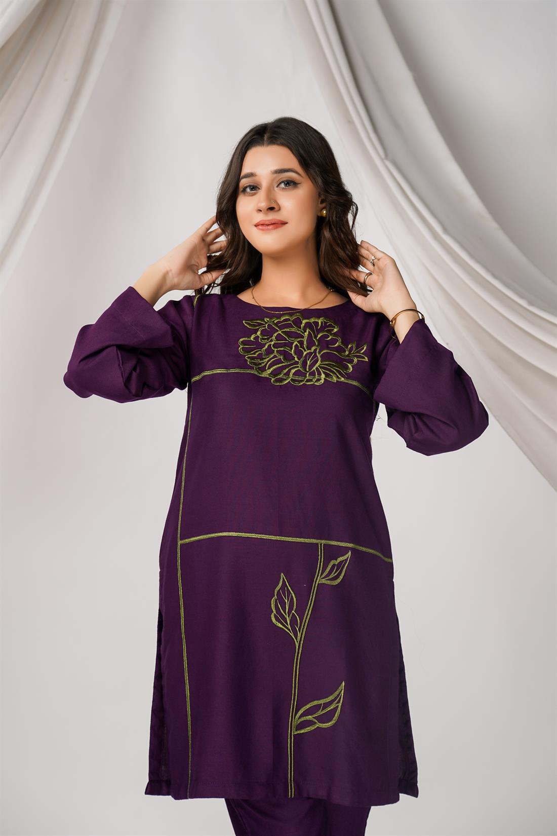 Purple Dhanak 2 Piece