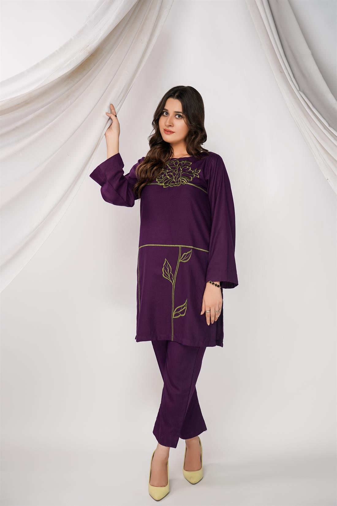 Purple Dhanak 2 Piece