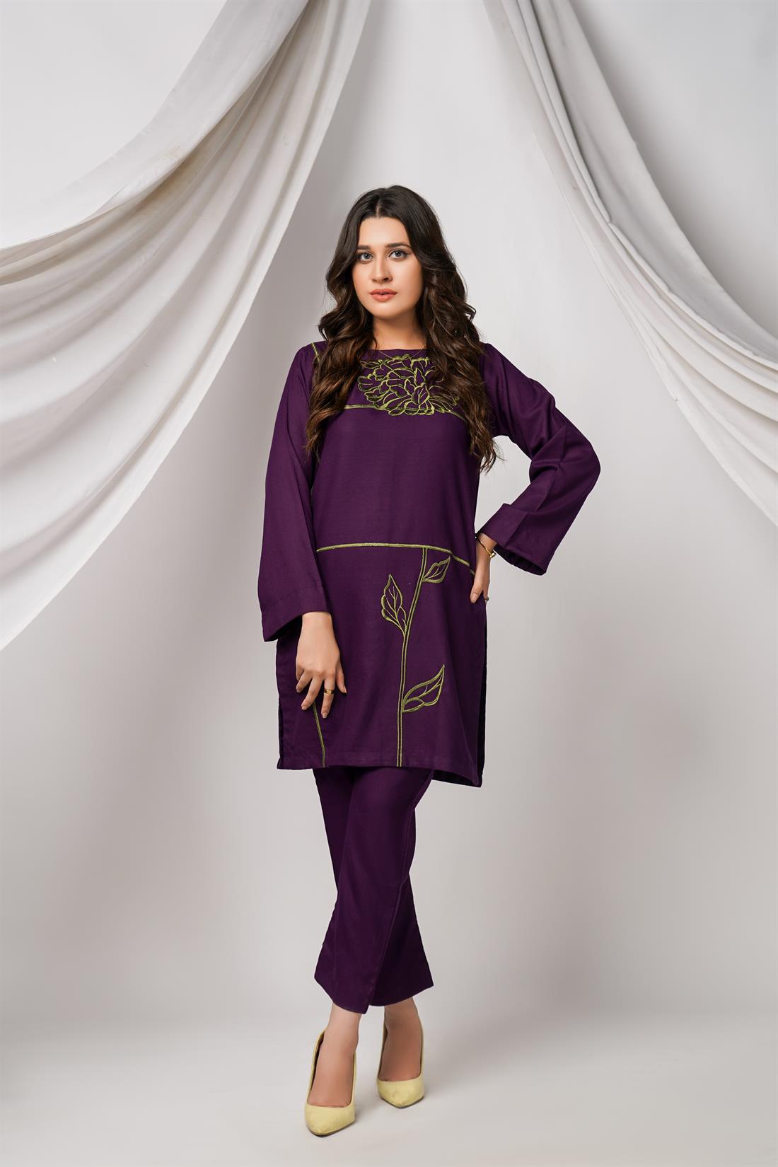 Purple Dhanak 2 Piece
