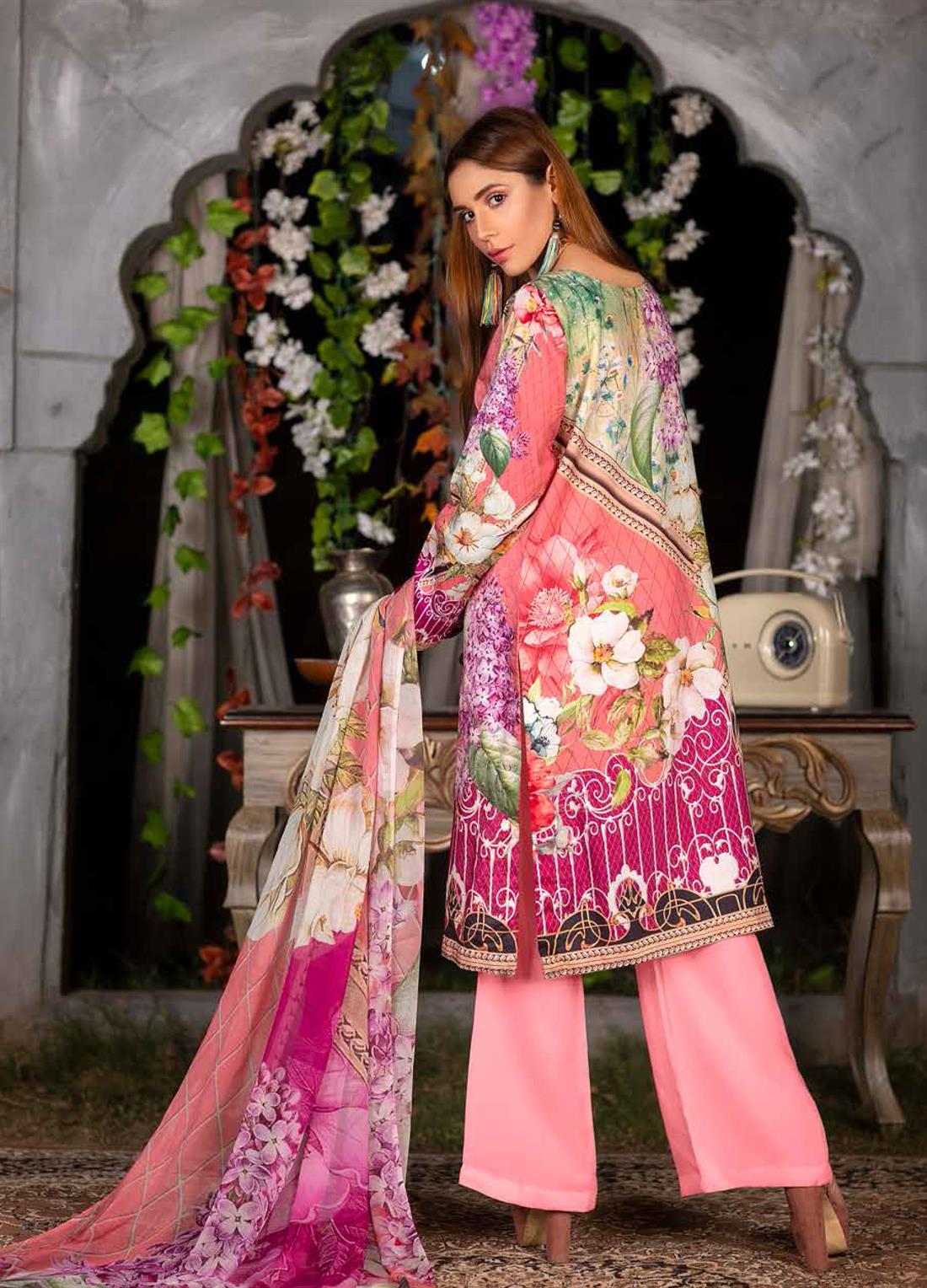 3 Piece Pink Readymade Embroidered Beautiful Salwar Suit