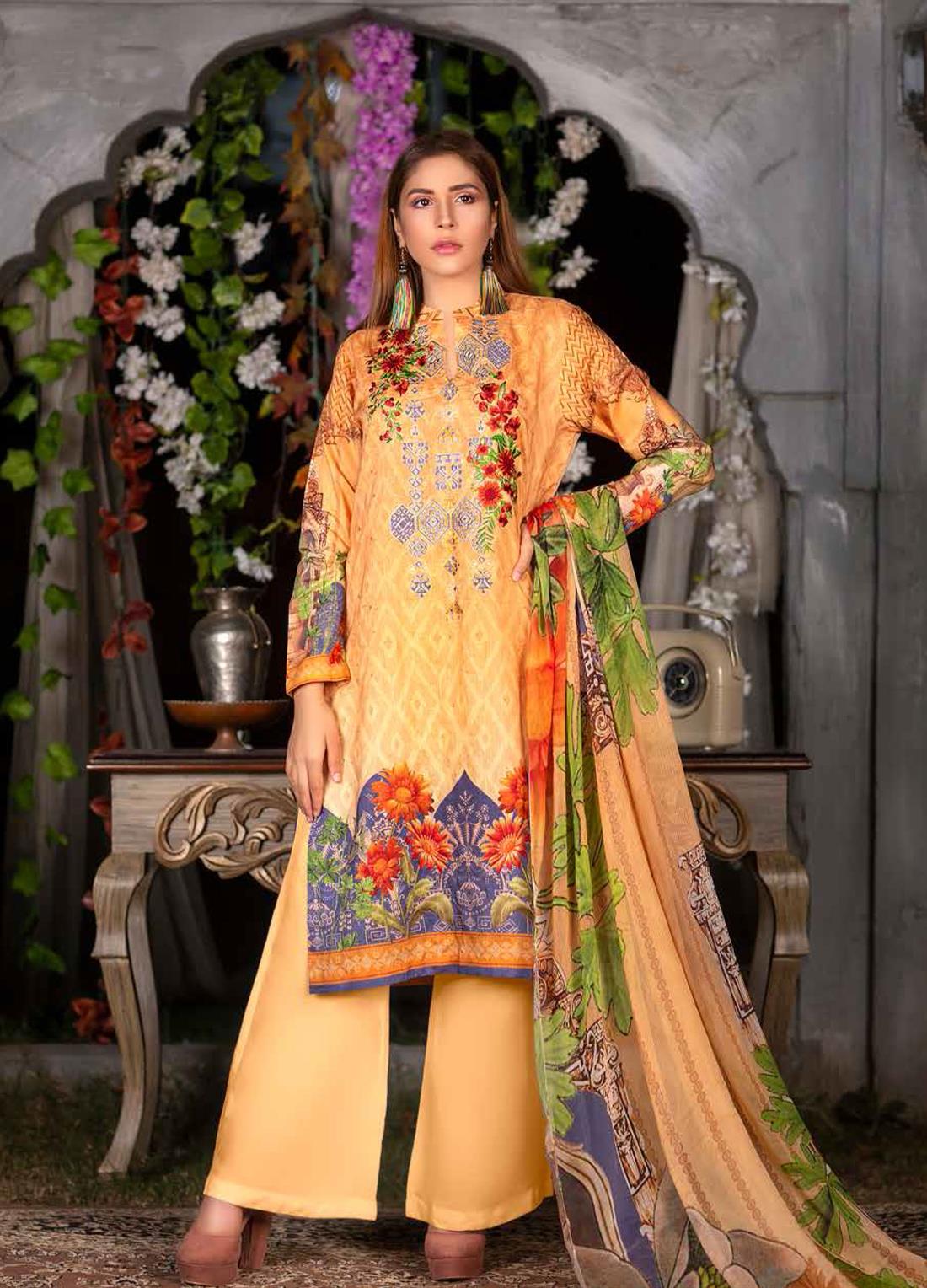 3 Piece Yellow Readymade Stunning Embroidered Salwar Suit