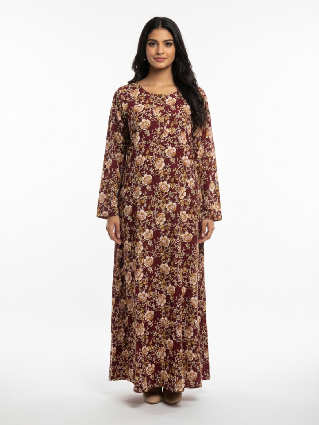 Maroon Printed Khaddar Ladies Winter Collection