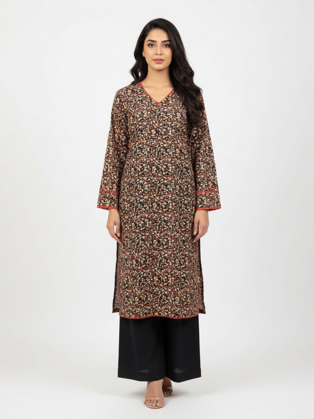 Black & Multicolour Ladies Readymade