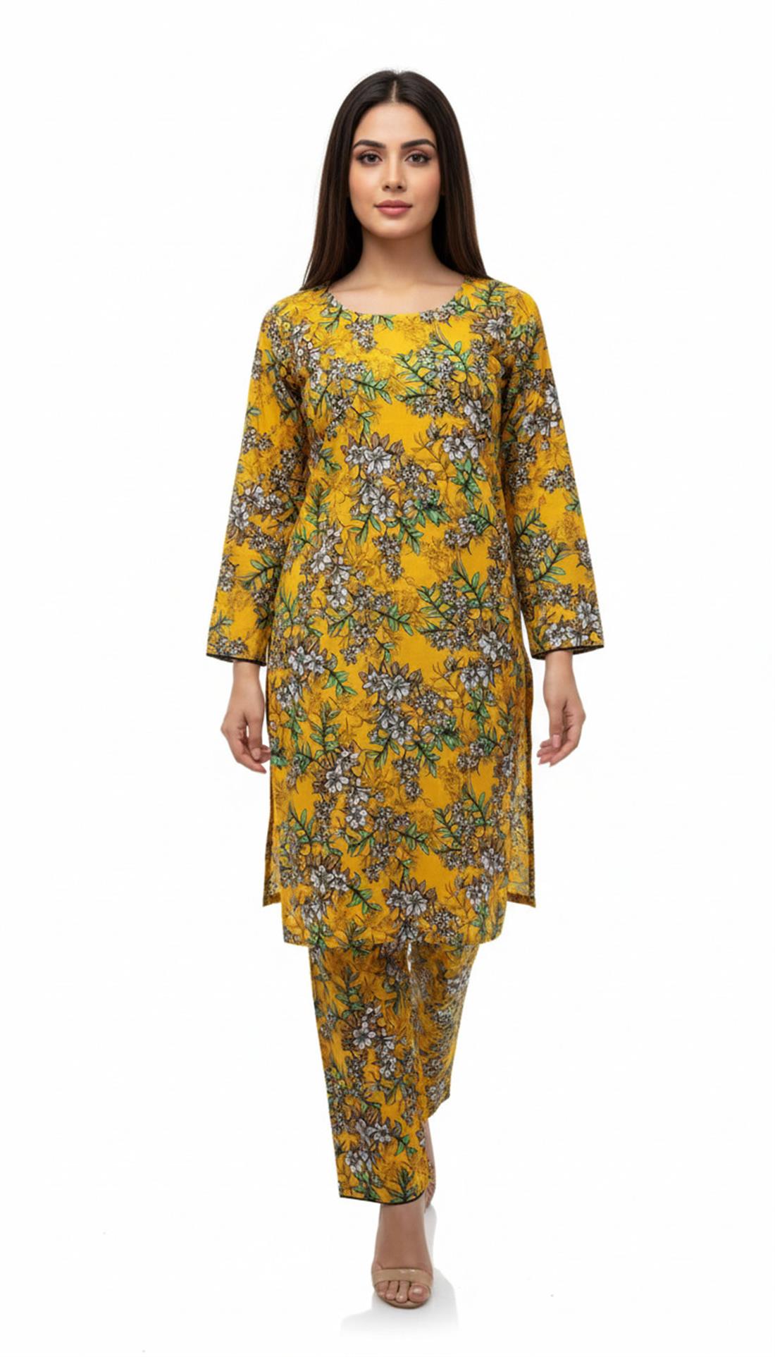 Yellow Printed Ladies Readymade