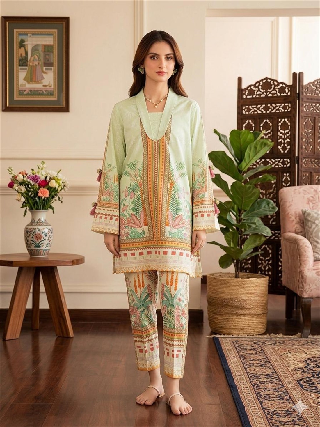 Mint Lawn Ladies Designer Printed Co-or Sets