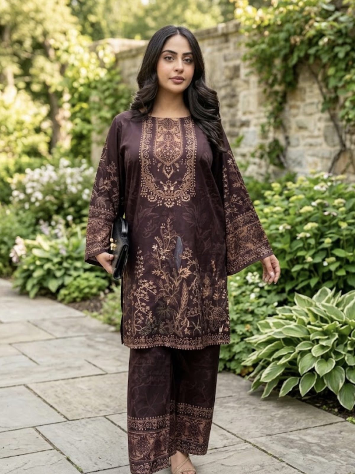 Brown 2 Piece Linen Winter Collection