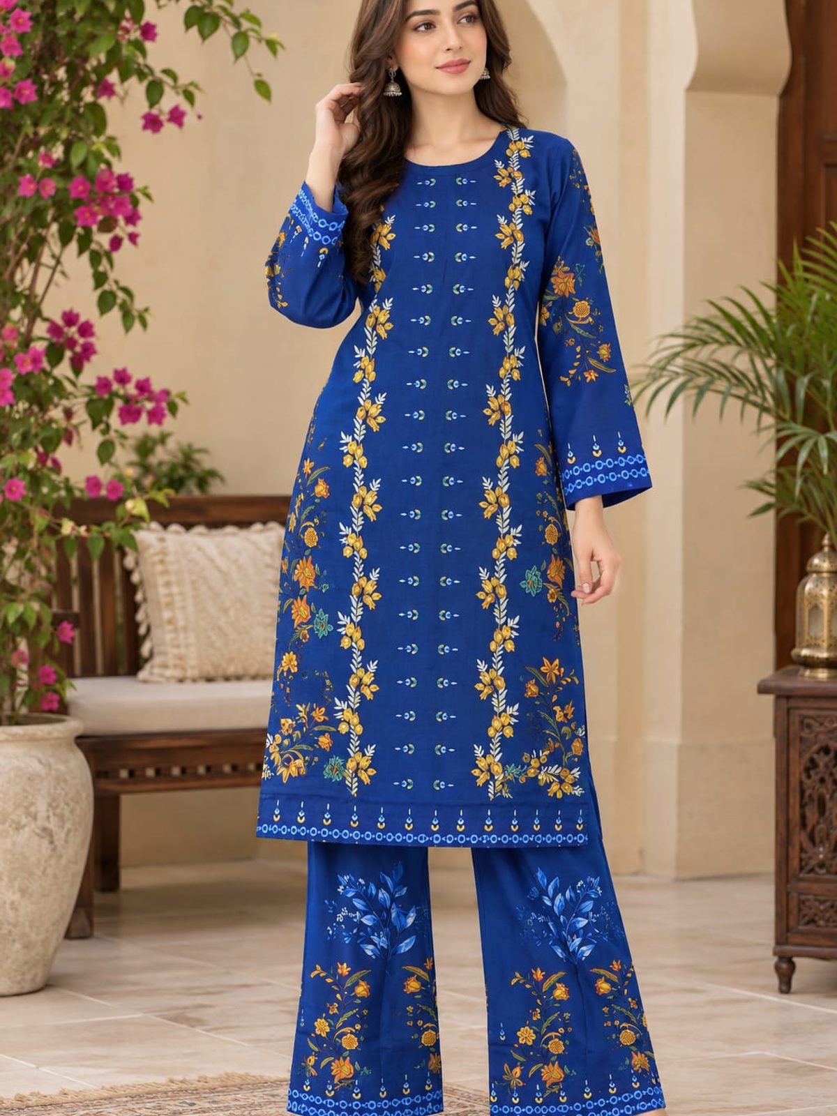 Royel Blue 2 Piece Linen Winter Collection