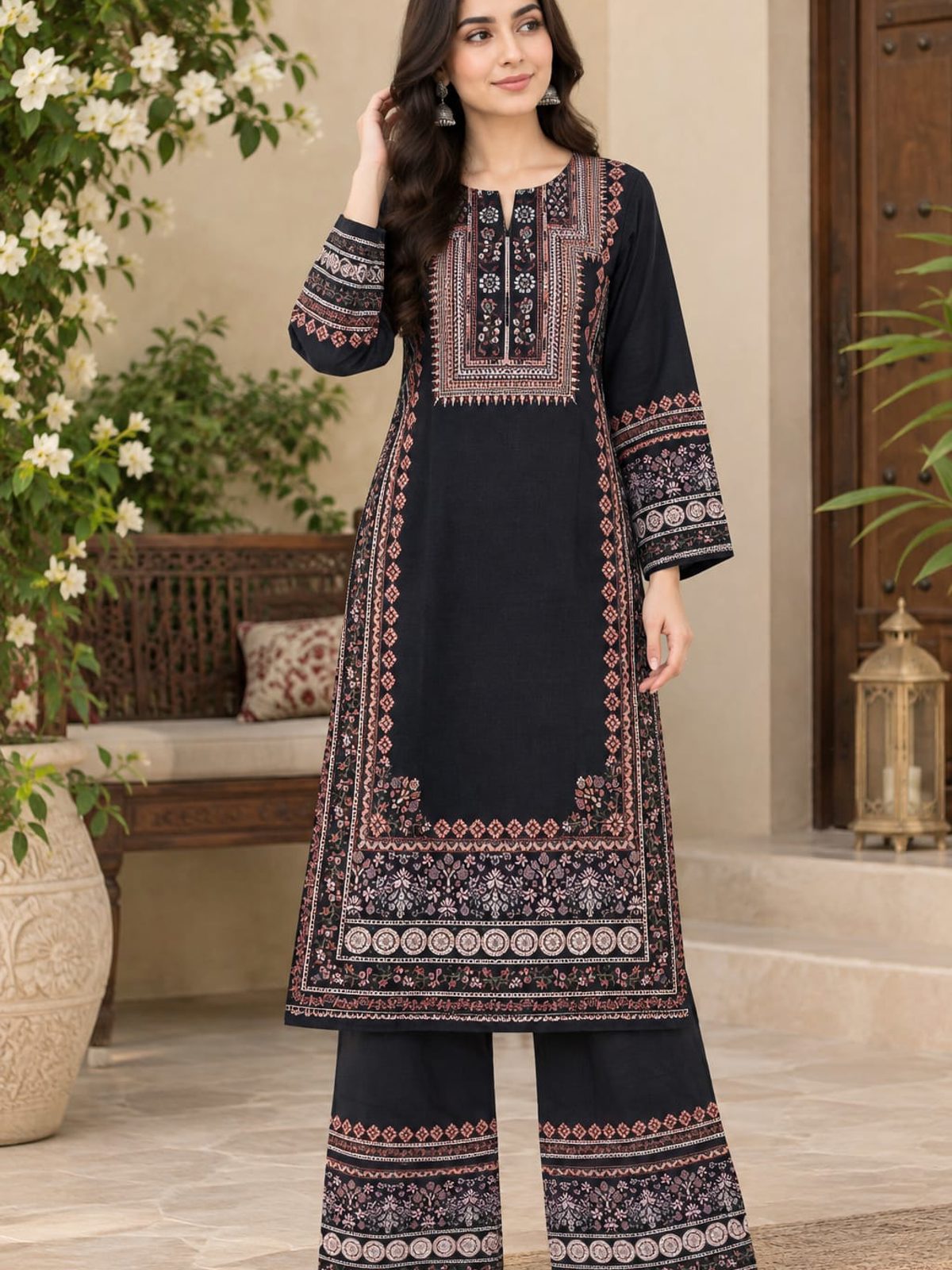 Black 2 Piece Linen Winter Collection