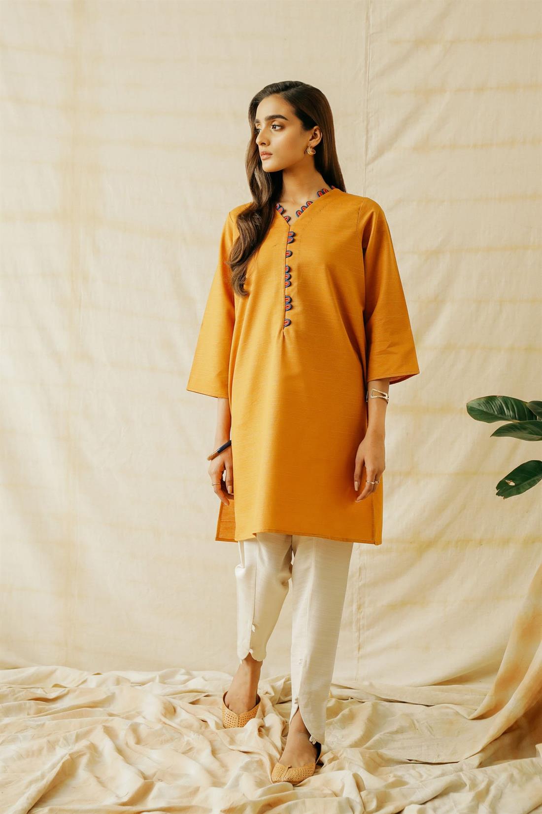 Mustard Linen Ladies Tunics and Kurta