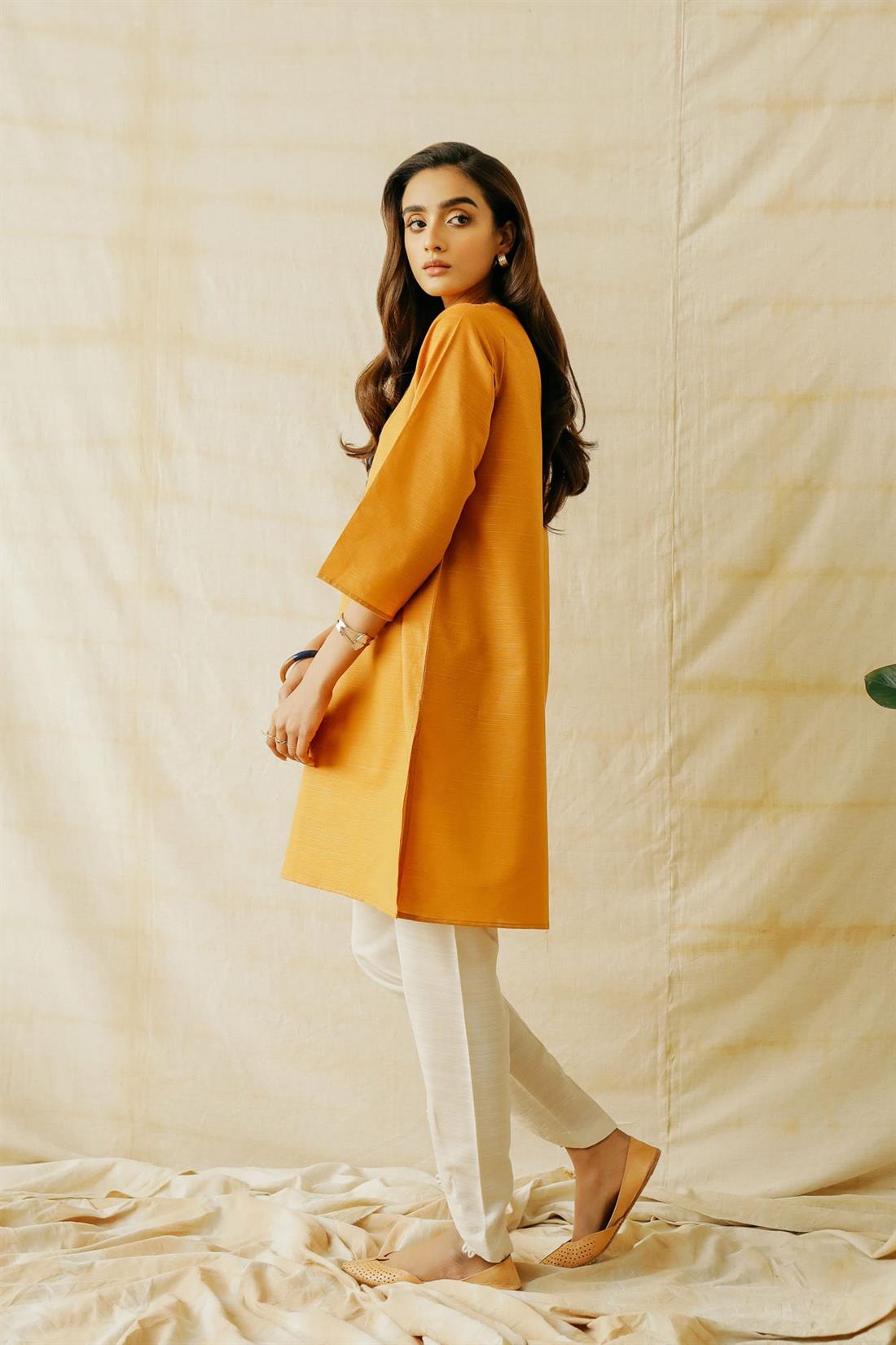 Mustard Linen Ladies Tunics and Kurta