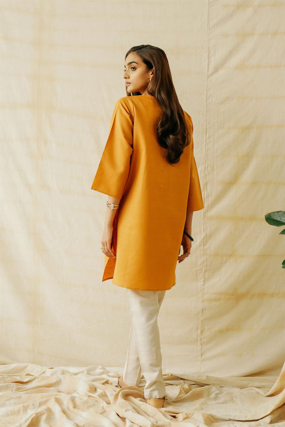 Mustard Linen Ladies Tunics and Kurta