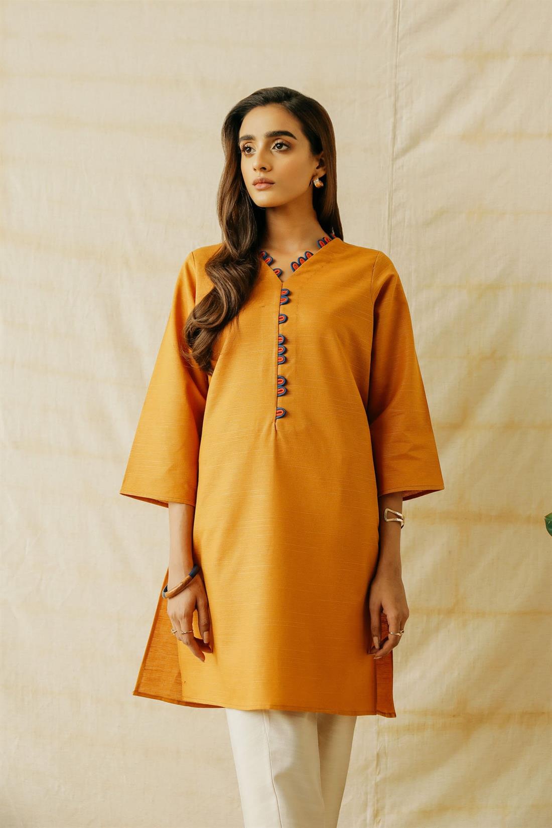 Mustard Linen Ladies Tunics and Kurta