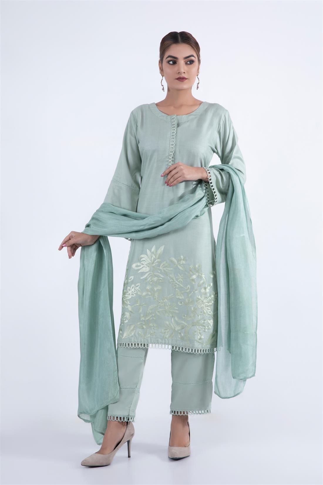 Pista Embroidered Chiffon Ladies Readymade
