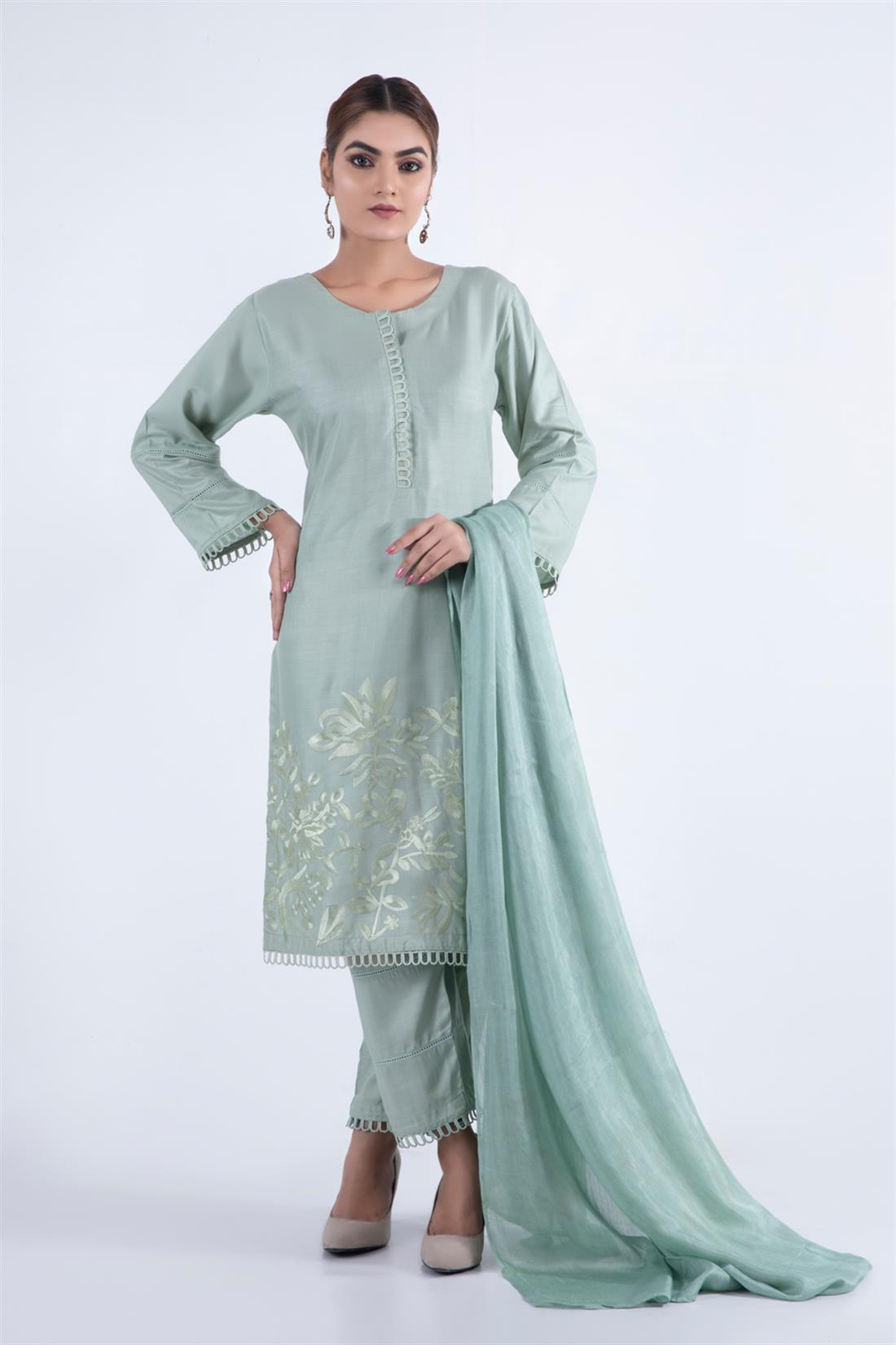 Pista Embroidered Chiffon Ladies Readymade