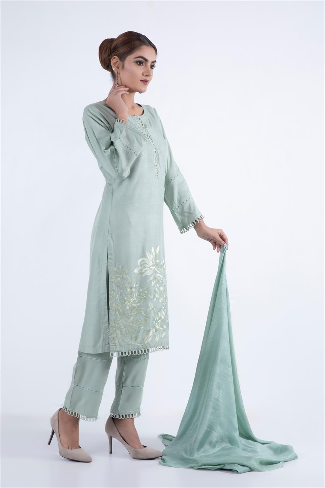 Pista Embroidered Chiffon Ladies Readymade