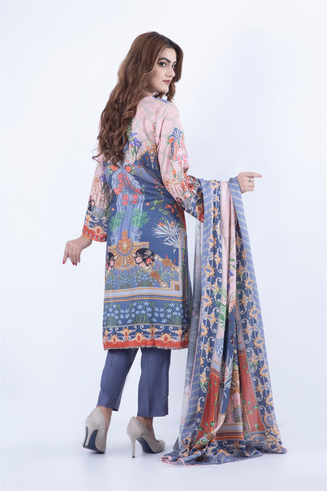 Light Blue Embroidered Ladies Readymade
