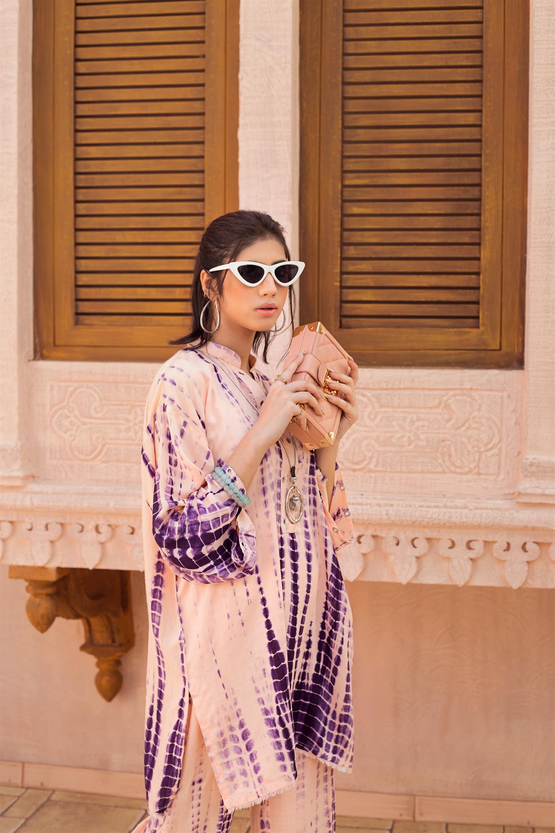 Peach 2 Piece Casual Ladieswear Readymade Outfit