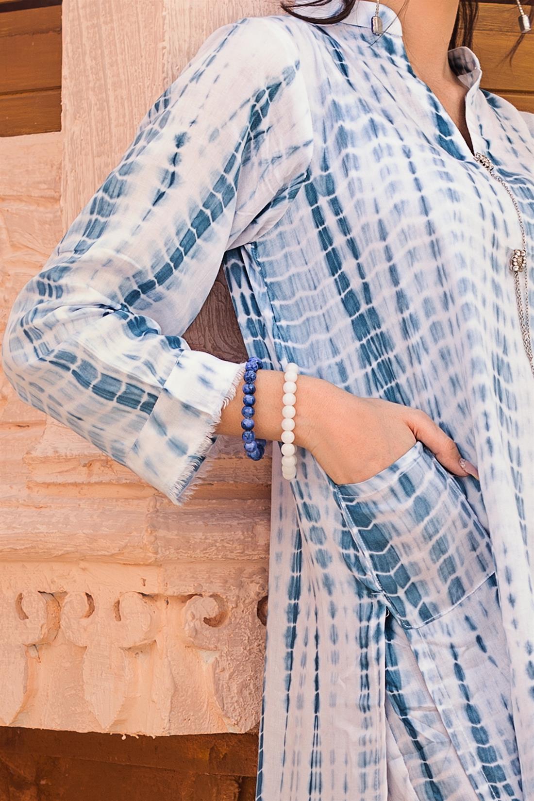 Blue 2 Piece Casual Ladieswear Readymade Outfit