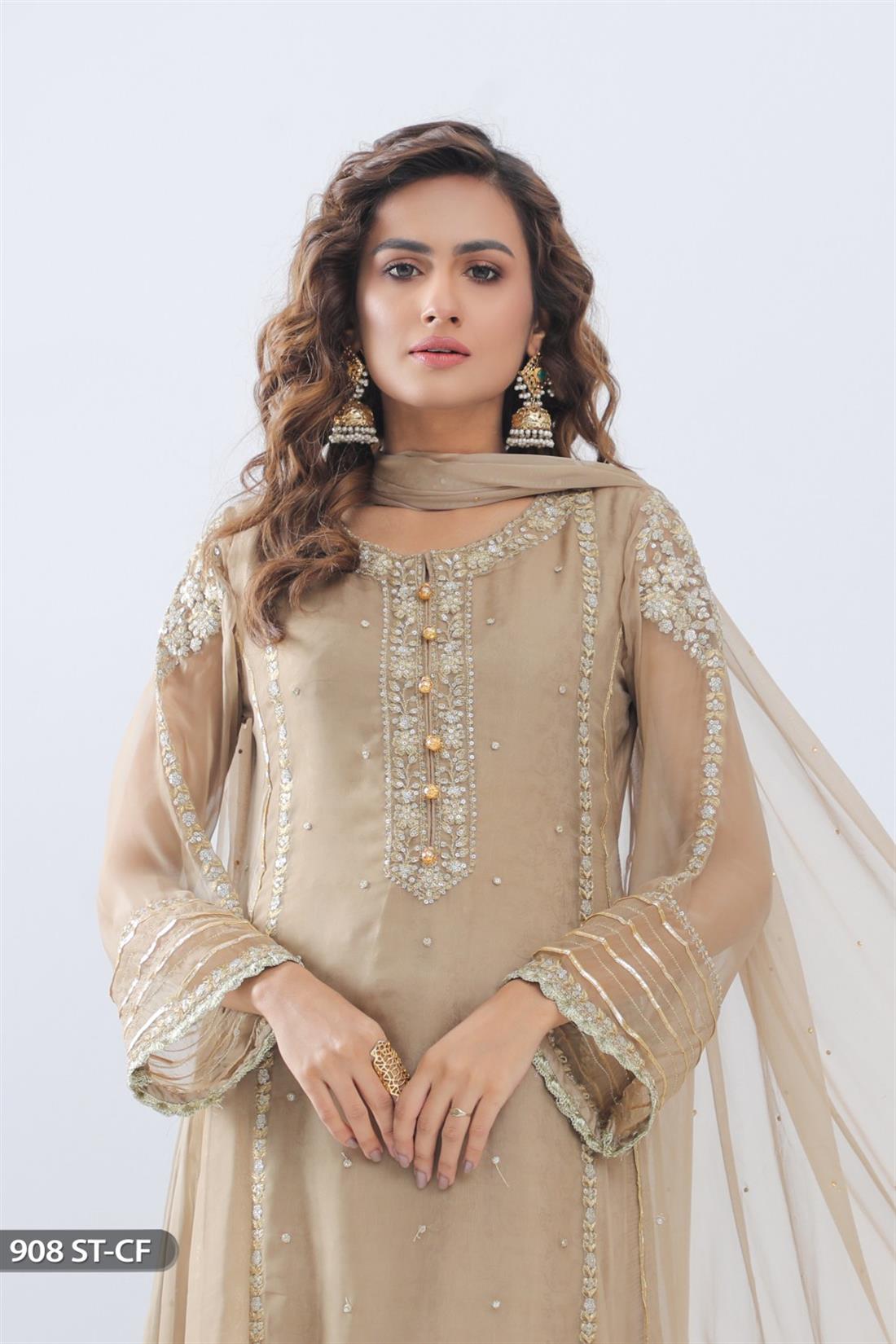 Skin Embroidered Chiffon ShaPosh
