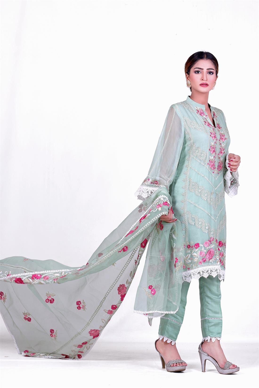 Pista Embroidered Chiffon Ladies Readymade