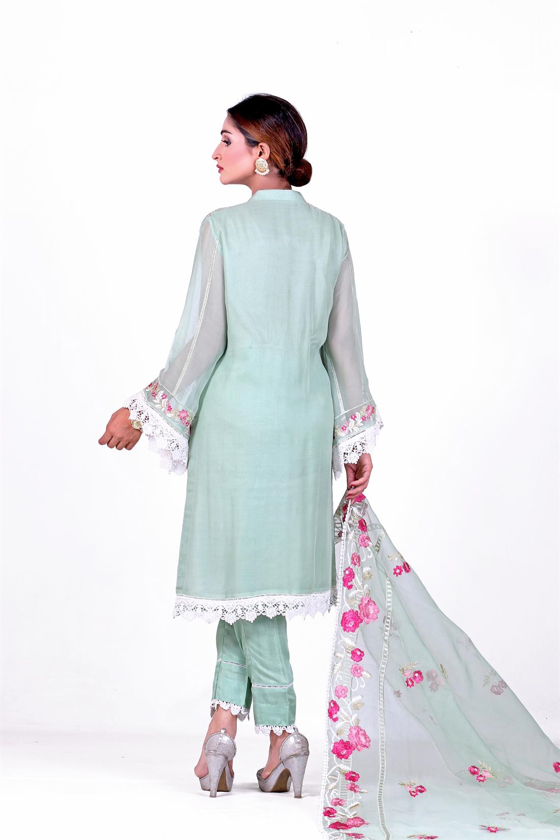 Pista Embroidered Chiffon Ladies Readymade
