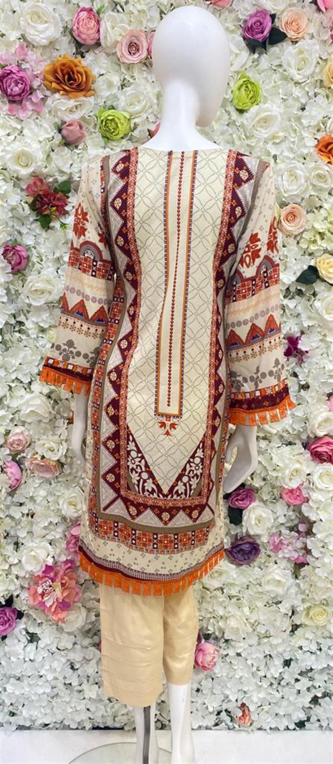 Skin Embroidered Chiffon Ladies Readymade
