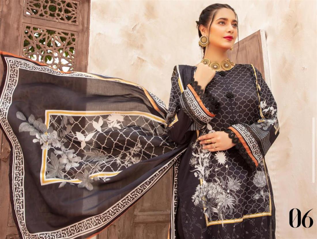 Black RIAZ ARTS Mahee’s and White LAWN Collection