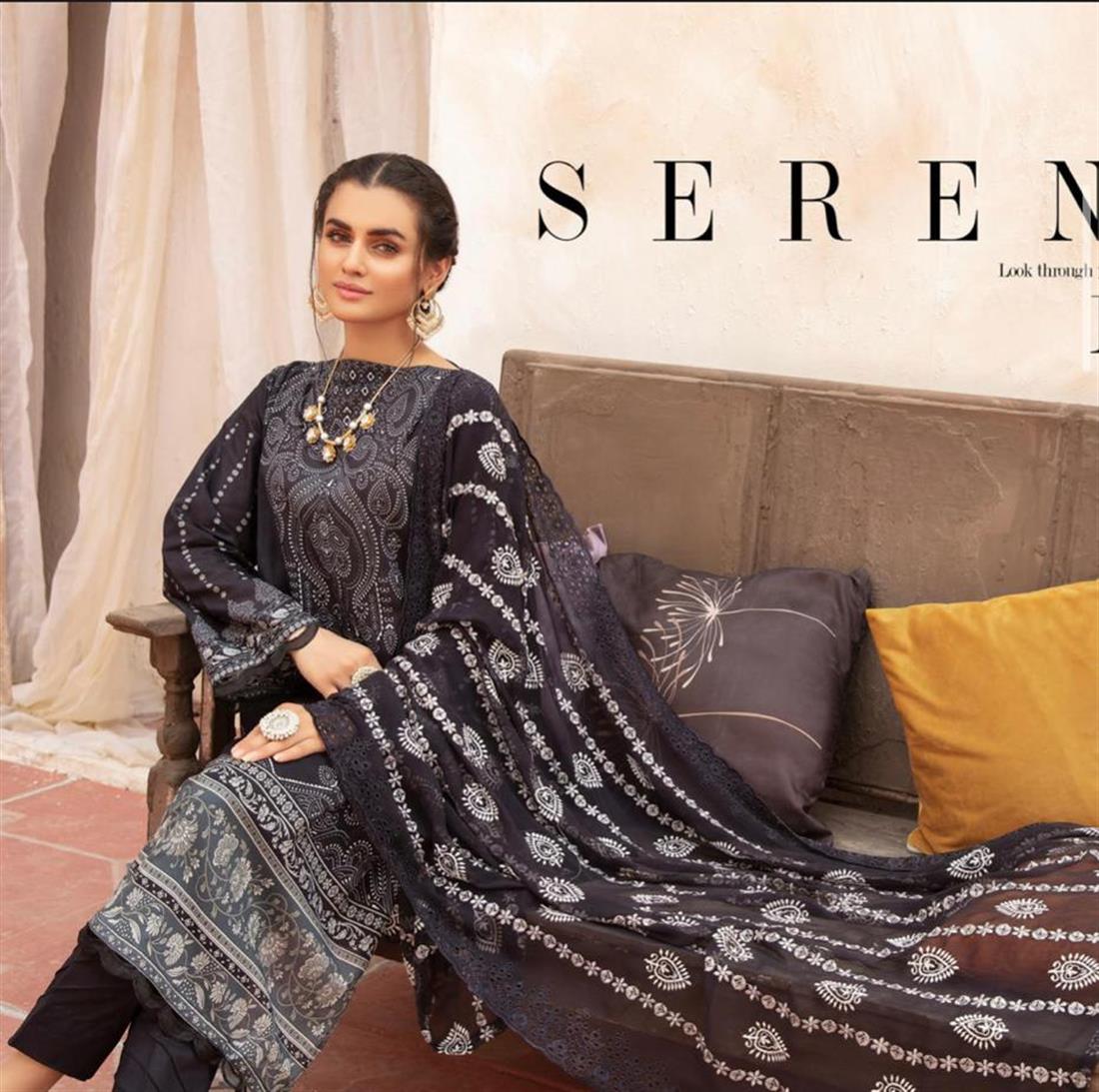 Black RIAZ ARTS Mahee’s and White LAWN Collection