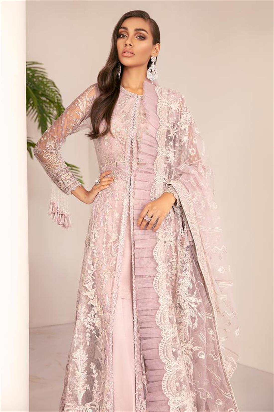 Pink Salt Embroidered Silk Ladies Readymade