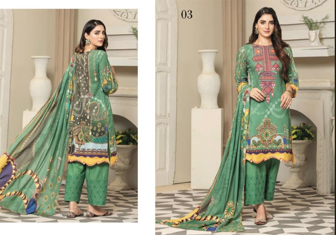 Green Embroidered Lawn Ladies Readymade