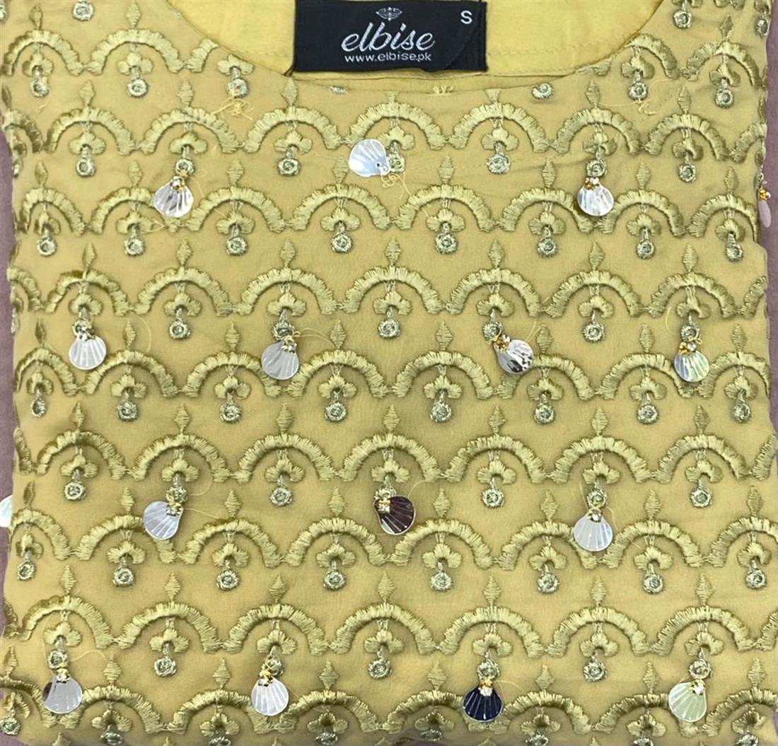 Gold Raw Silk 3 Piece Embroidered Ladies Readymade Salwar Suit