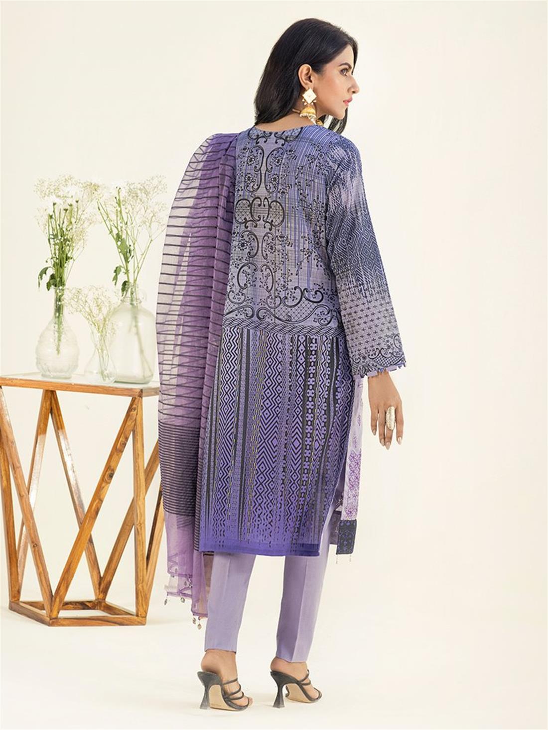 Light Purple Sequinned Organza Ladies Readymade