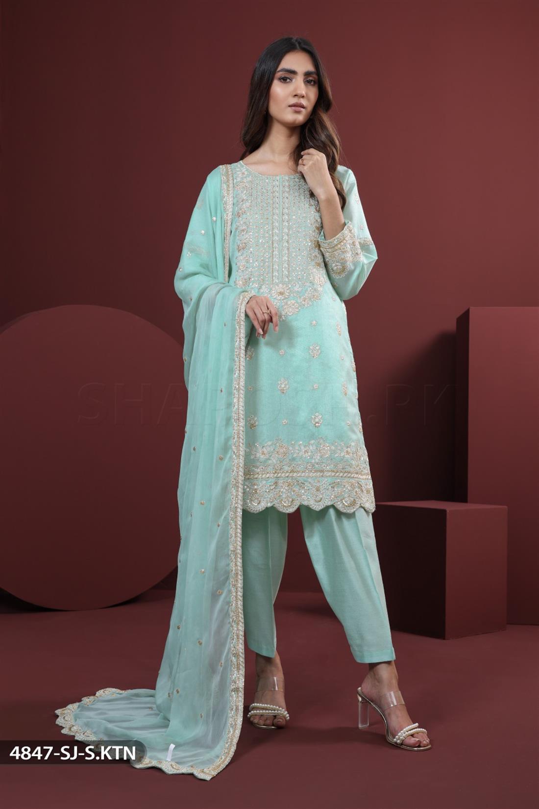 Ferozi Embroidered Chiffon Ladies Readymade