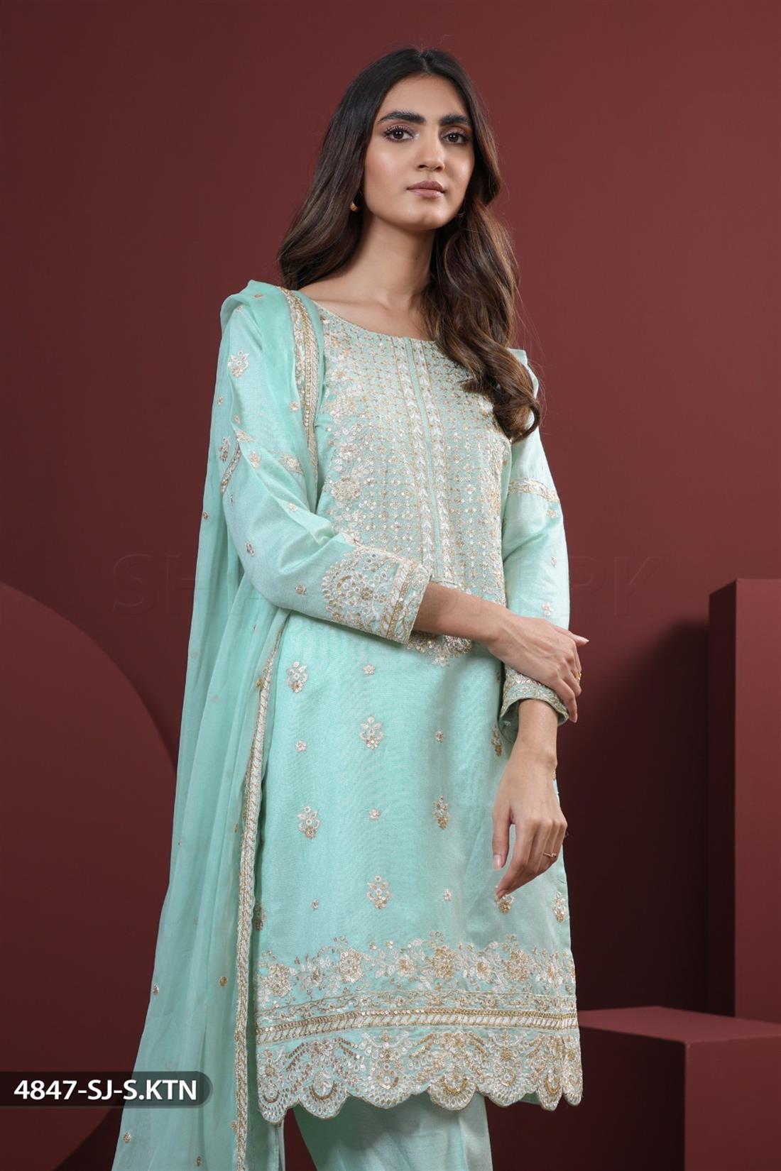 Ferozi Embroidered Chiffon Ladies Readymade