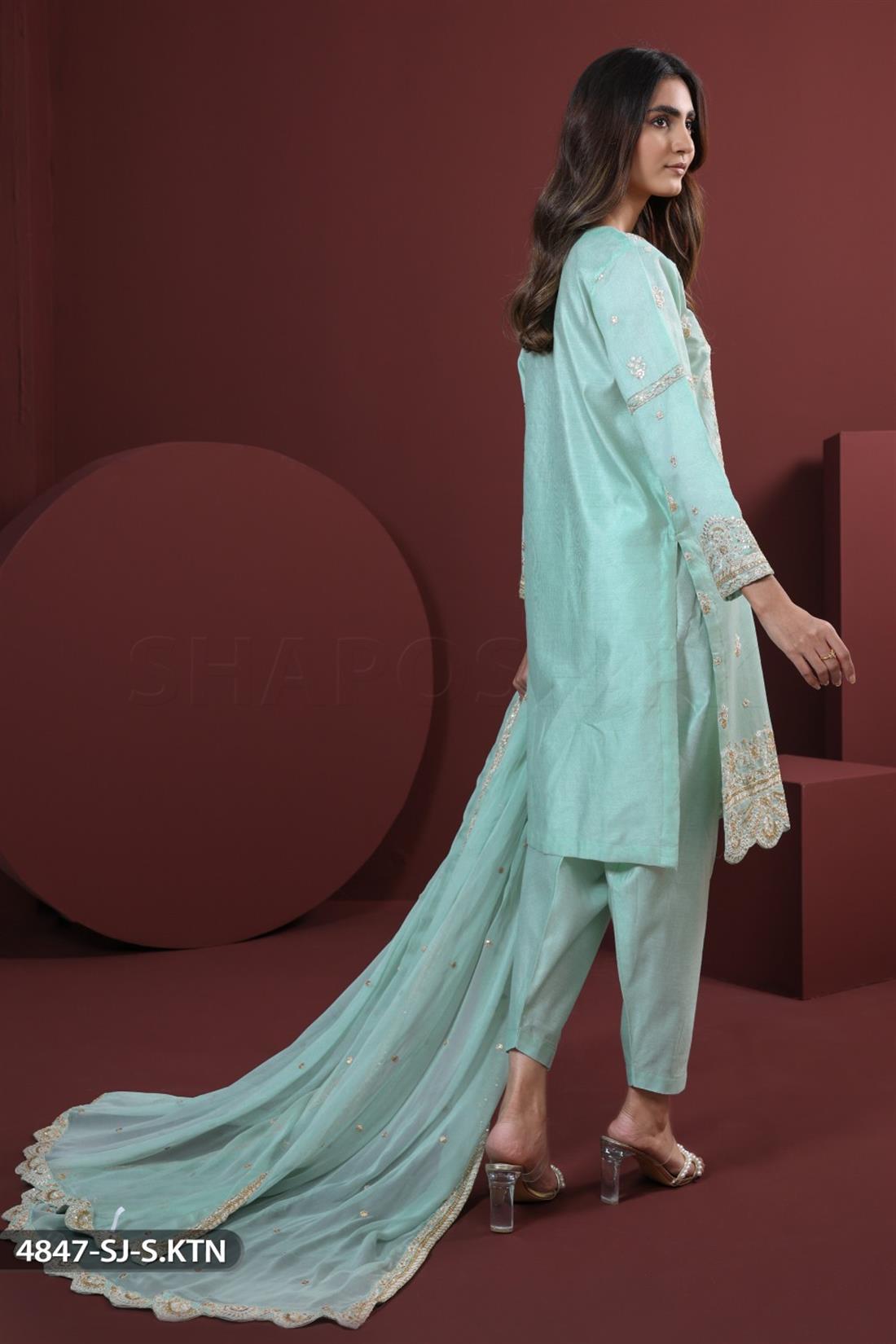 Ferozi Embroidered Chiffon Ladies Readymade
