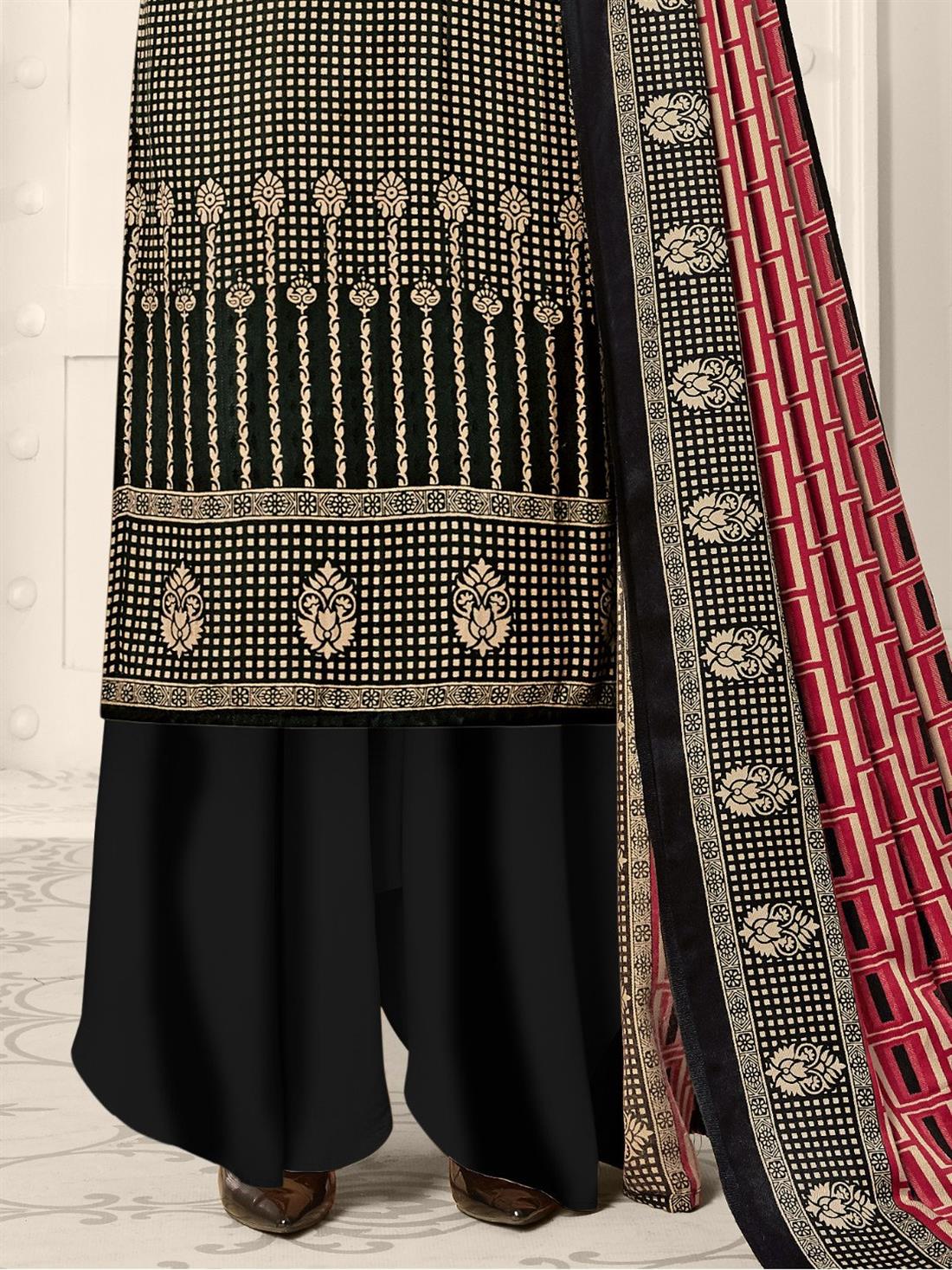 Black Printed Palazzo Ladies Readymade