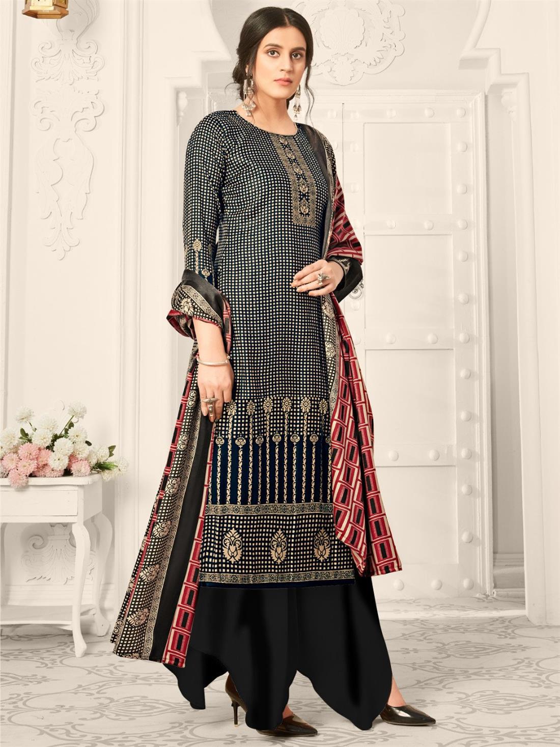 Black Printed Palazzo Ladies Readymade