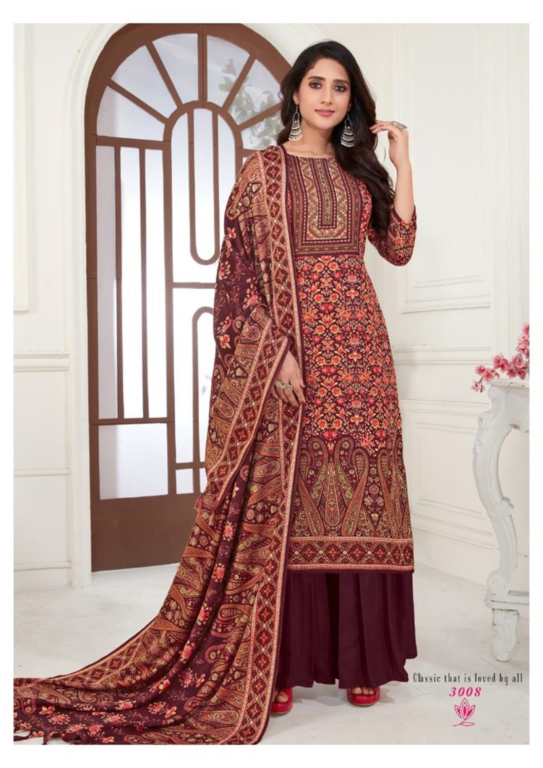Brown & Multicolour Printed Palazzo Ladies Readymade