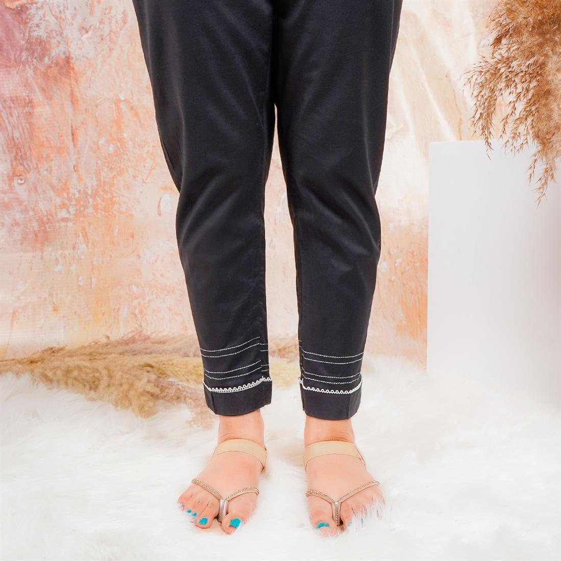 Black Cotton Trousers