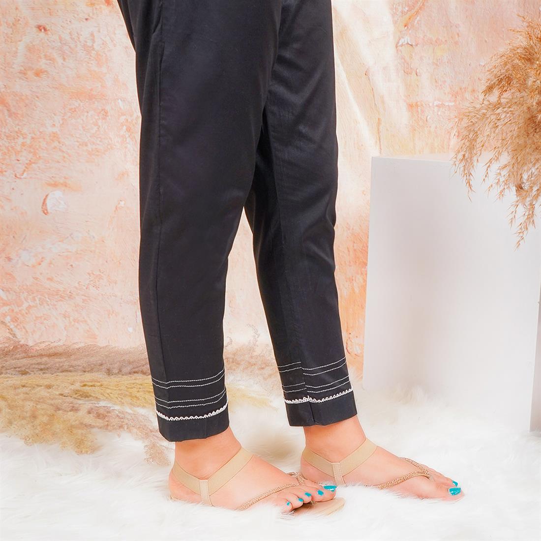 Black Cotton Trousers