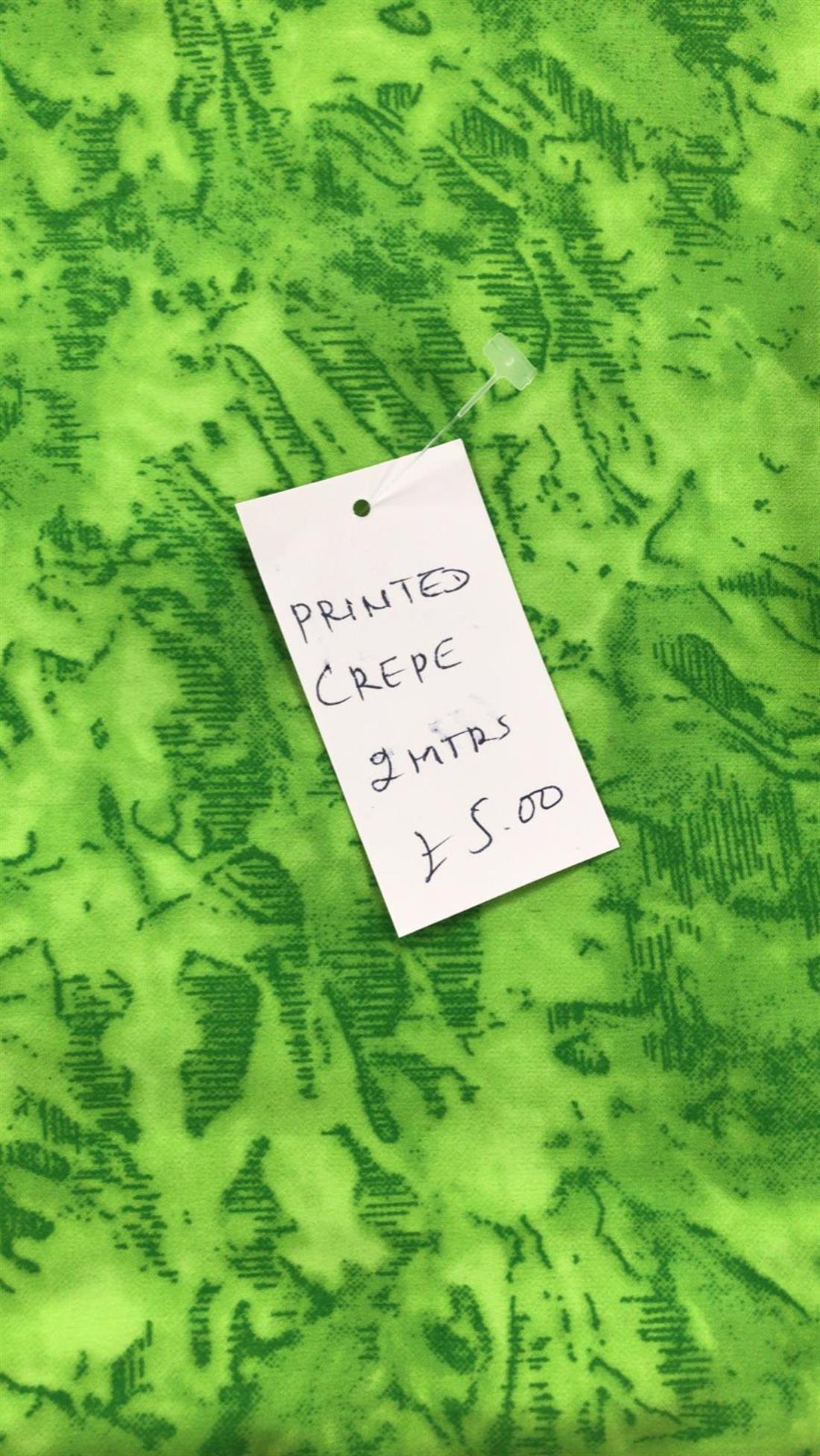 Green Printed Crepe