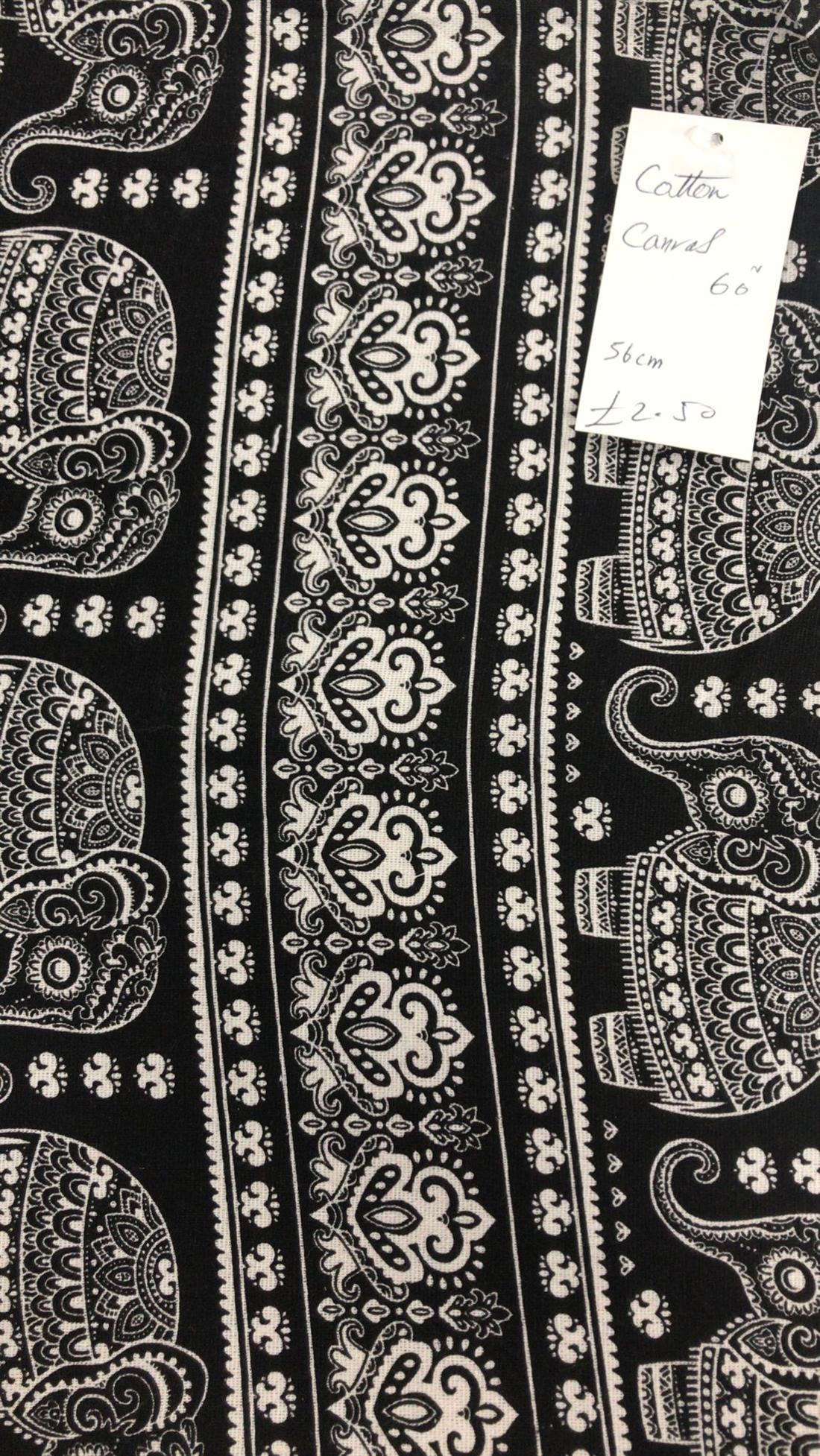Multicolour Colour Cotton Canvas 60"