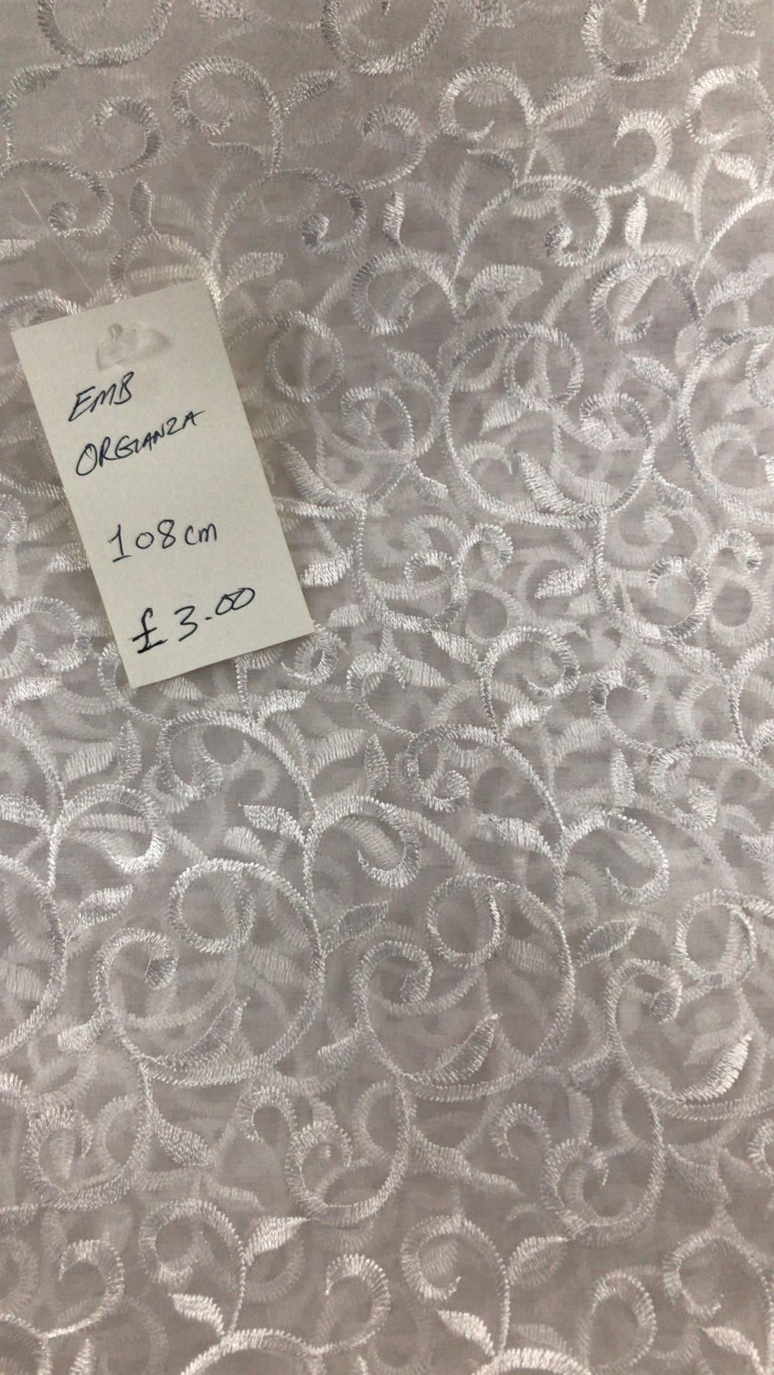 Multicolour Colour Embroidary Organza