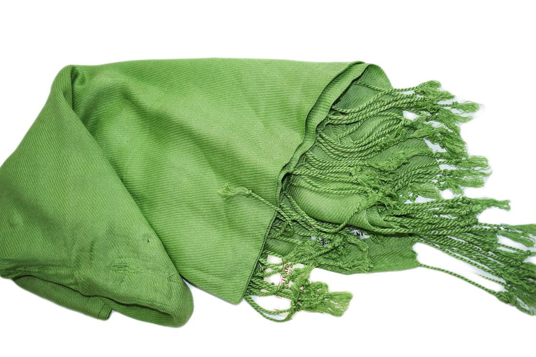 Lime Green Plain Pashmina Shawl